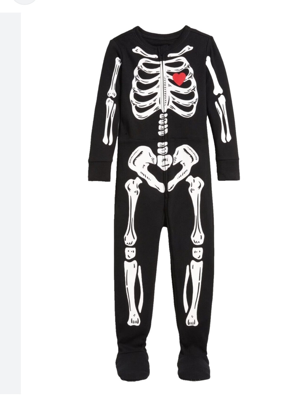 Old Navy Black Halloween Skeleton Footed One-Piece Pajamas Size 3T